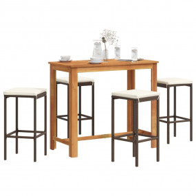 Garden Bar Set Brown, Cream White