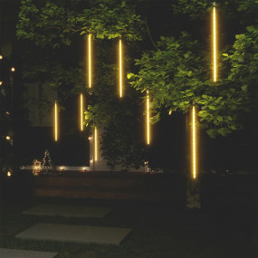 Meteor Light Set of 8 Warm White Plastic 19.7 in length