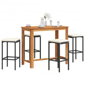 Garden Bar Set Black, Cream White