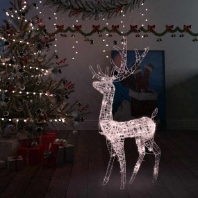 Reindeer Christmas Decoration Warm White Acrylic Large