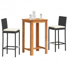 Garden Bar Set Black, Cream White
