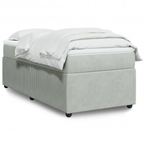Box Spring Bed Light gray, white