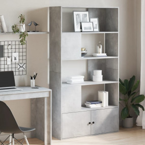 Bookcase Concrete grey Engineered wood Large Durable Bo...