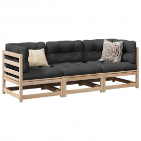 Garden Sofa Set Natural Wood Solid pine wood Medium Mod...