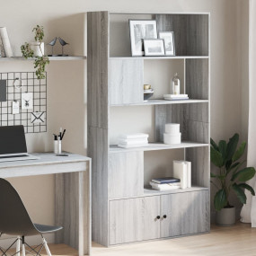 Bookcase Grey Sonoma Engineered Wood Large Bookcase Rec...