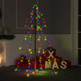 Christmas Cone Tree Colorful Metal Medium Christmas Con...