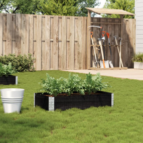 Garden Planter Black Solid pine wood Medium Foldable
