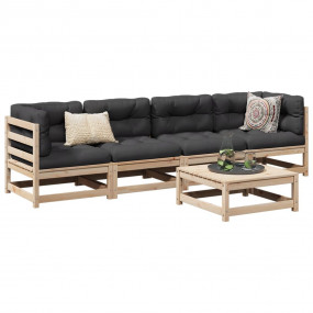 Patio Sofa Set Anthracite Solid pine wood, Oxford fabri...