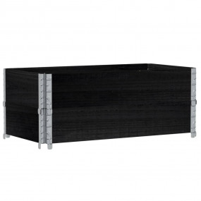 Garden Planter Black Solid pine wood Medium Foldable