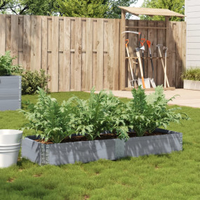 Garden Planter Grey Solid pine wood Large Foldable