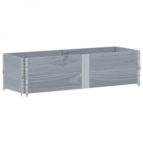 Garden Planter Grey Solid Pine Wood, Galvanized Metal