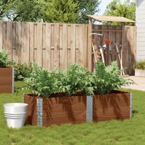 Garden Planter Brown Solid pine wood 59.1x19.7x16.1 in ...