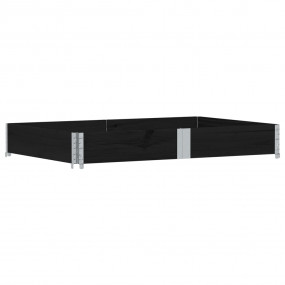 Garden Planter Black Solid pine wood 59.1 in x 39.4 in ...