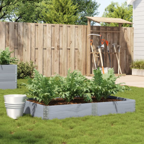 Garden Planter Grey Solid pine wood with galvanized met...