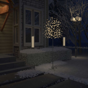 Christmas Tree Black trunk, Warm white lights Plastic, ...