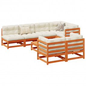 Garden Sofa Set Wax Brown Solid pine wood Large Garden ...