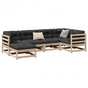 Garden Sofa Set Solid Pine Wood and Anthracite Cushions