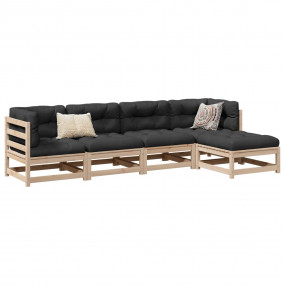 Garden Sofa Set Natural wood Solid pine wood Medium Mod...