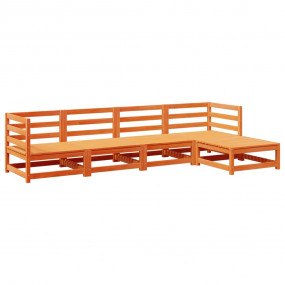 Garden Sofa Set Wax brown Solid Pine Wood Large Modular