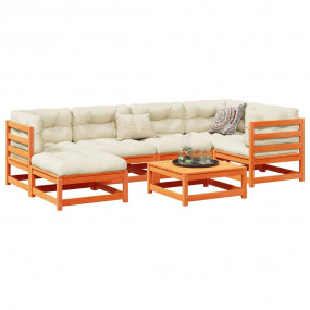Garden Sofa Set Wax brown Solid pine wood Large Modular