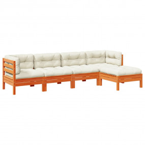 Garden Sofa Set Wax Brown, Cream