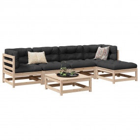 Garden Sofa Set Natural wood Solid pine wood (untreated...