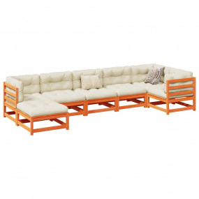 Garden Sofa Set Wax Brown Solid pine wood Large Foldabl...