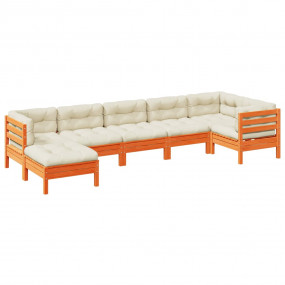 Garden Sofa Set Wax brown Solid pine wood Large Modular