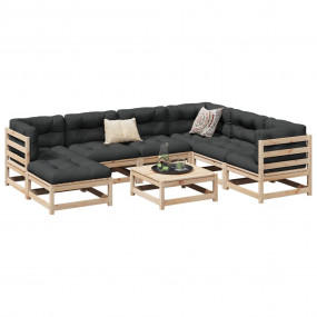 Garden Sofa Set Natural pine Solid pine wood (untreated...