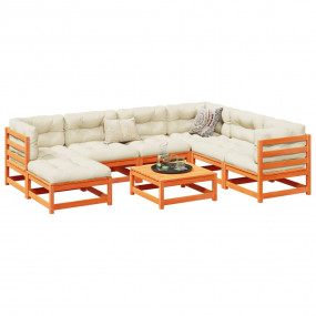 Garden Sofa Set Wax Brown Solid Pine Wood Large Modular