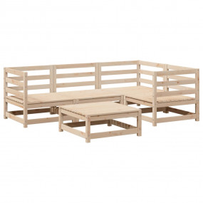 Garden Sofa Set Natural Wood Solid pine wood Large Modu...