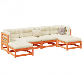 Garden Sofa Set Wax Brown Solid Pine Wood Large Modular