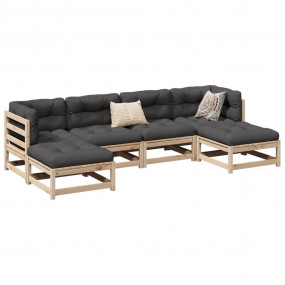 Garden Sofa Set Anthracite Solid Pine Wood Standard Mod...