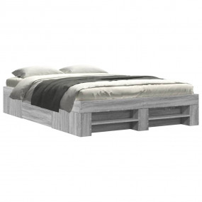 Bed Frame Grey Sonoma Engineered Wood Double Bed Bed Fr...