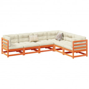 Garden Sofa Set Wax brown Solid pine wood Large Modular