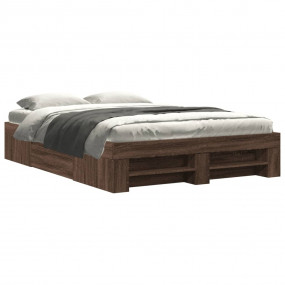 Bed Frame Brown Oak Engineered wood, Plywood