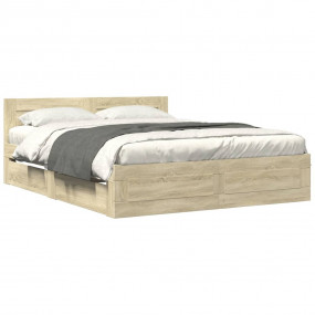 Bed Frame Sonoma Oak Engineered Wood Double Bed Frame