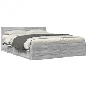 Bed Frame Grey Sonoma Engineered Wood King Bed Frame
