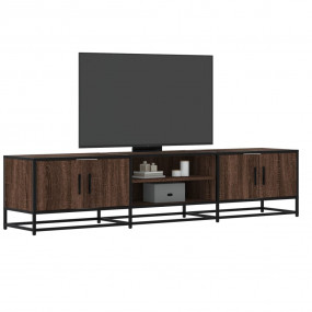 TV Cabinet Brown Oak Engineered Wood, Metal Large TV Ca...