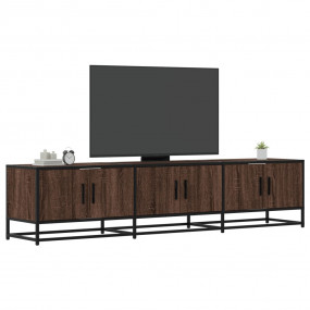 TV Cabinet Brown Oak Engineered Wood, Metal Large TV St...
