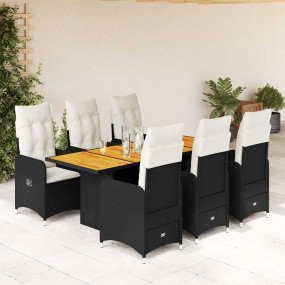 Bistro Set Black, Cream White