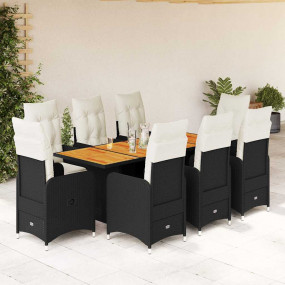 Bistro Set Black and Cream White
