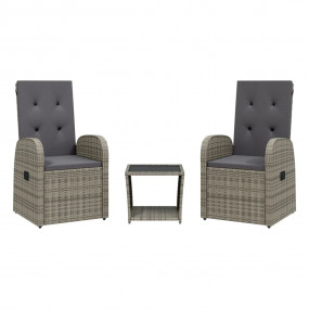 Garden Dining Set Grey, Dark Grey, Black
