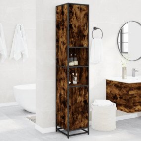 Bathroom Cabinet Smoked Oak Engineered wood, metal Tall