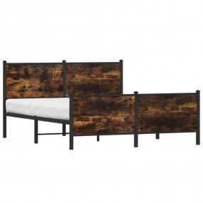 Bed Frame Smoked Oak Steel Full Bed Frame Rectangular