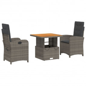 Garden Dining Set Grey, Dark Grey, Brown