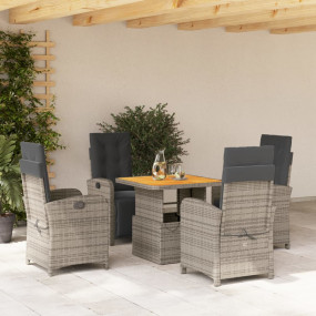 Garden Dining Set Grey and Brown