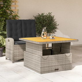 Garden Dining Set Grey and brown