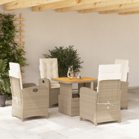 Garden Dining Set Beige and brown