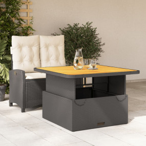 Garden Dining Set Black, Cream White